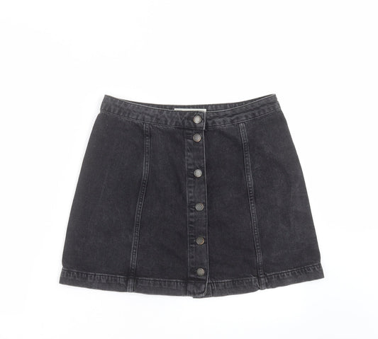 Topshop Womens Grey  Denim A-Line Skirt Size 30 in