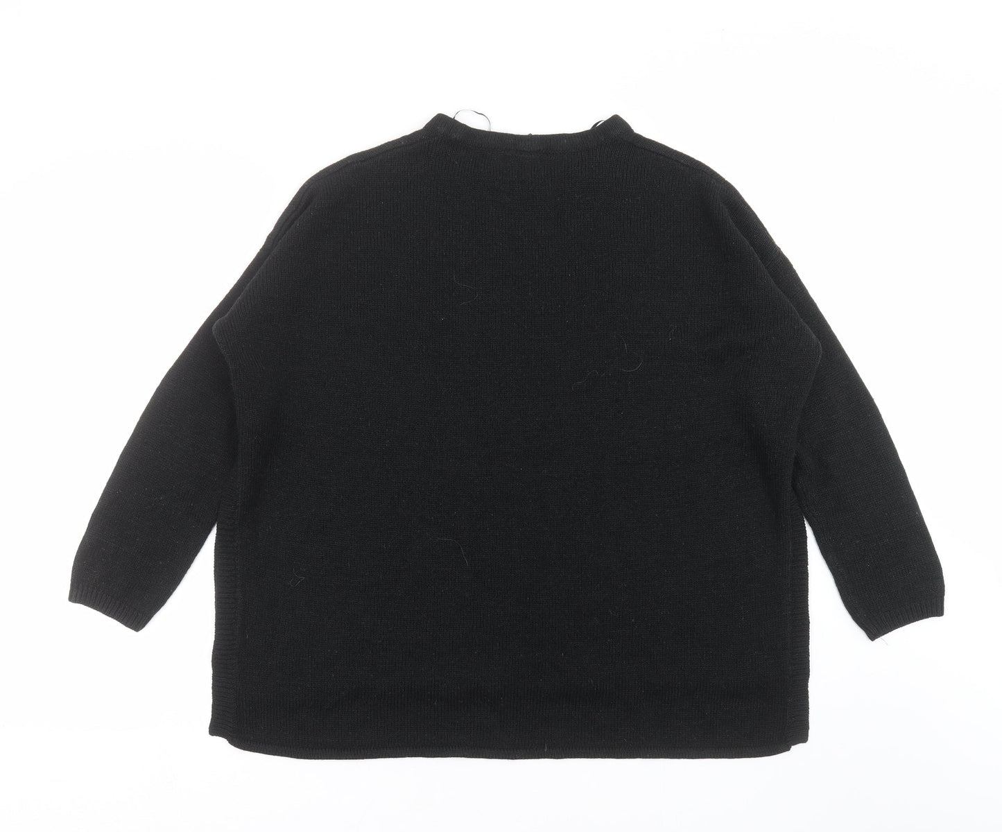 Divided by H&M Womens Black  Knit Pullover Jumper Size M  - side splits