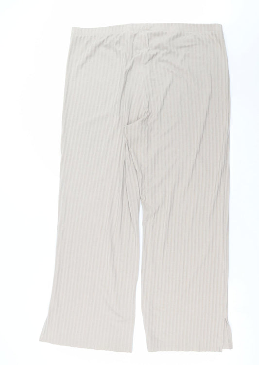 H&M Womens Beige Striped  Trousers  Size L L29 in
