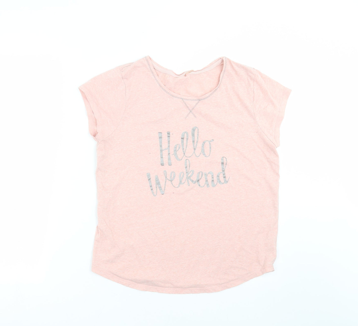 George Womens Pink Solid  Top Pyjama Top Size 12  - Hello Weekend