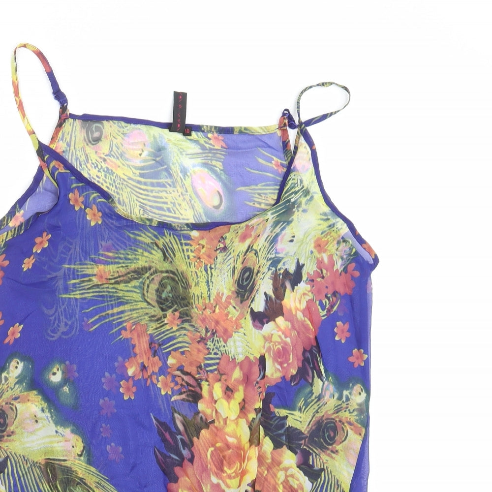Tokiyo Womens Blue Floral  Basic Blouse Size 10