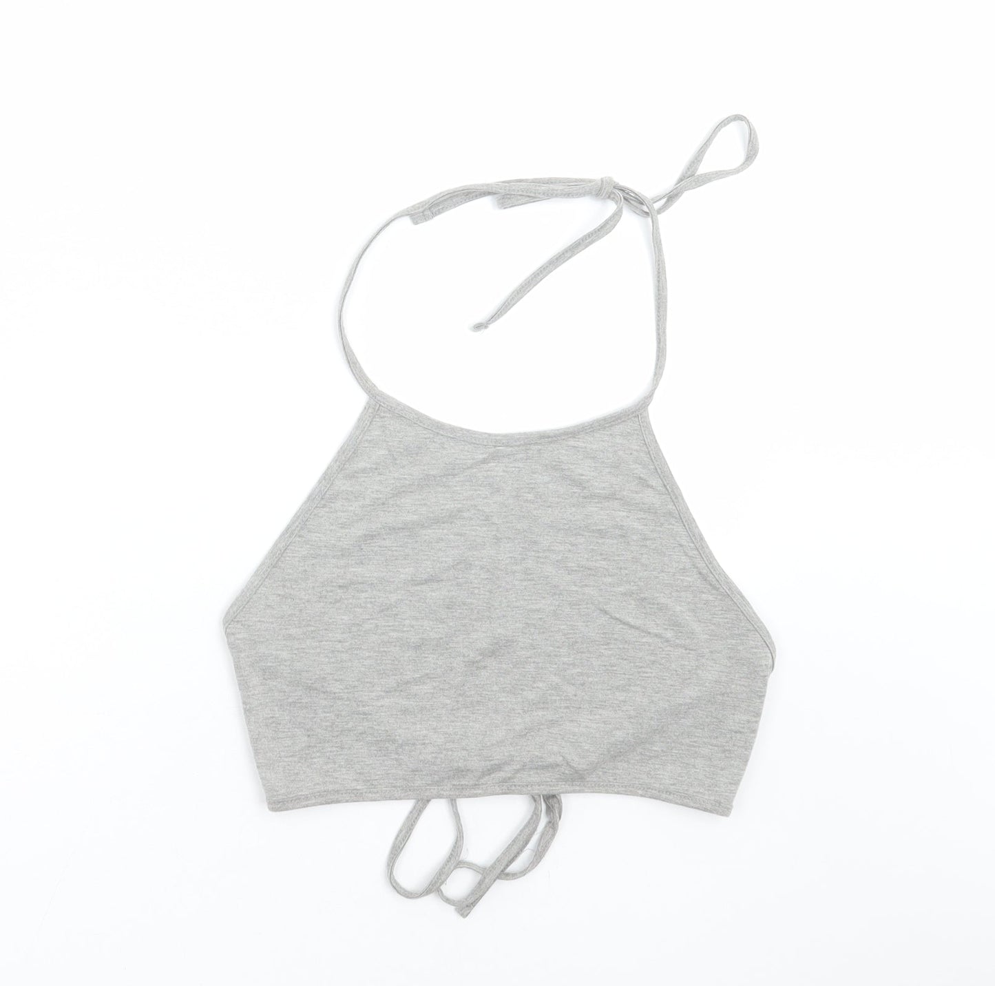 Missguided Womens Grey   Cropped T-Shirt Size 10