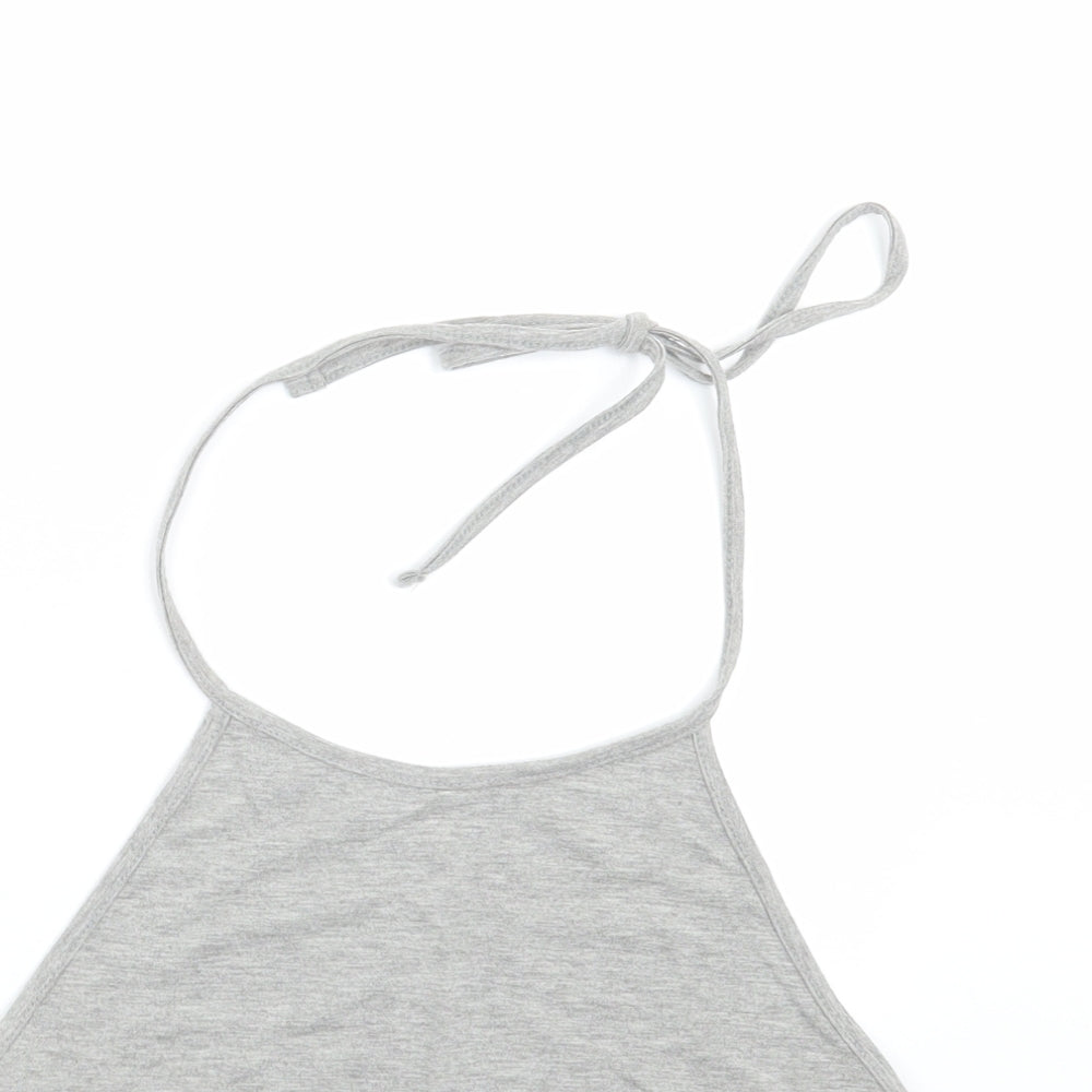 Missguided Womens Grey   Cropped T-Shirt Size 10