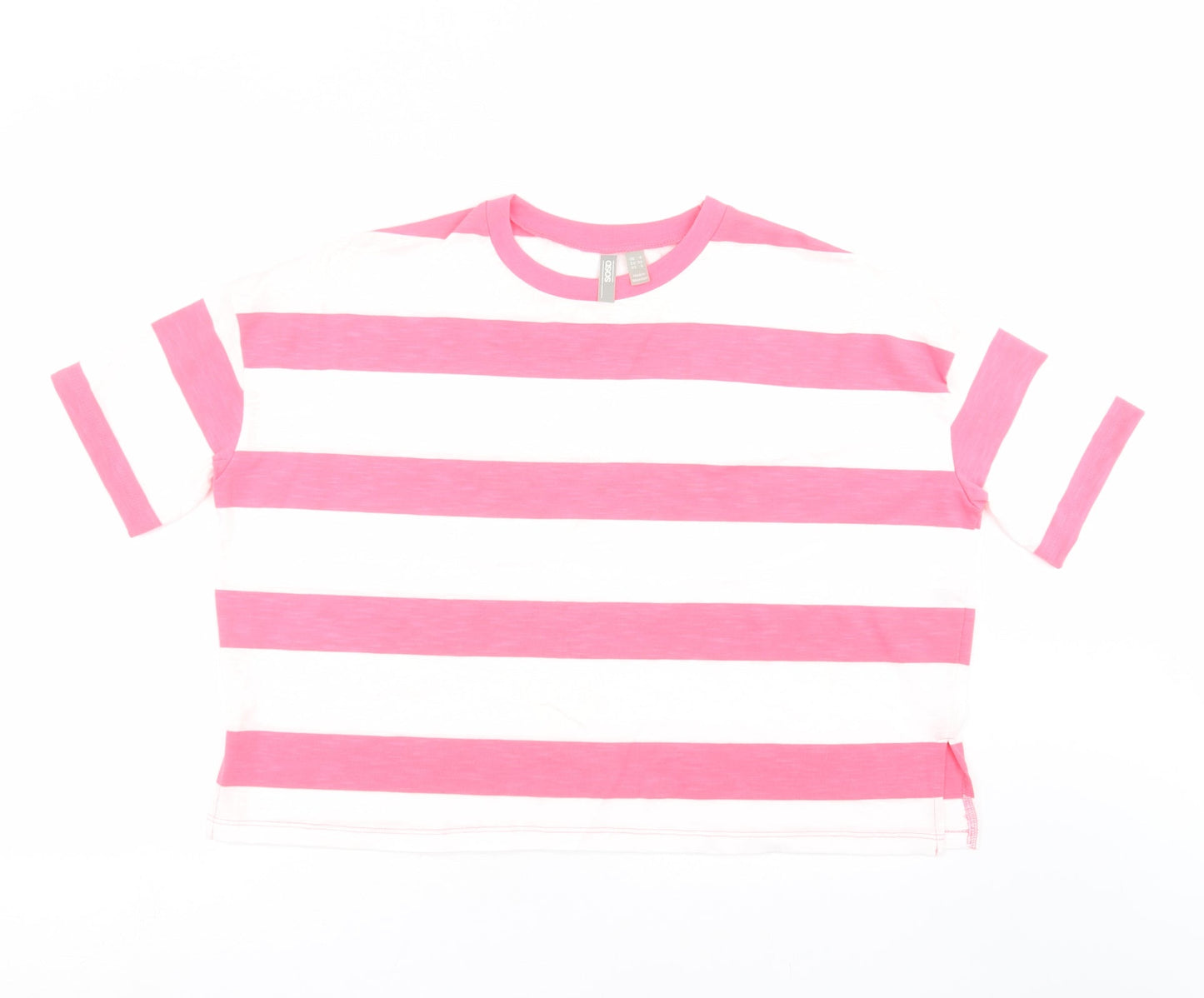 ASOS Womens Pink Striped  Basic T-Shirt Size 8