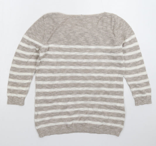 Old Navy Womens Grey Striped Knit Pullover Jumper Size S