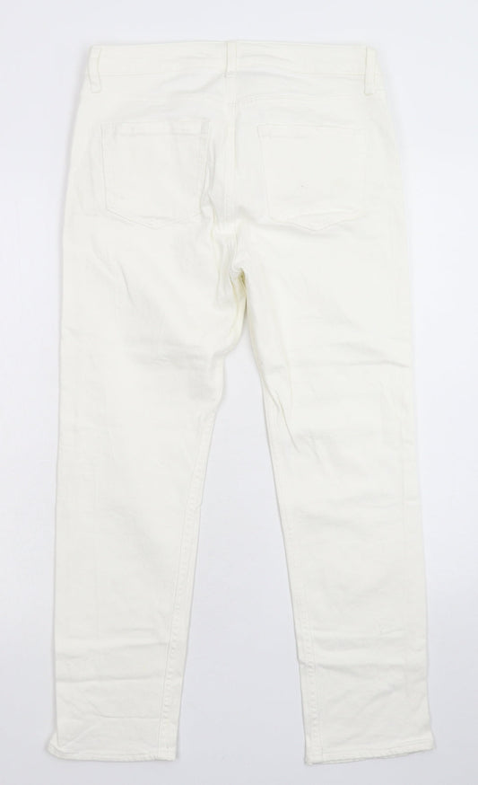 H&M Womens White  Denim Skinny Jeans Size 10 L26 in