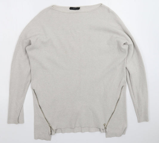 Zuppe Womens Grey  Knit Pullover Jumper Size L