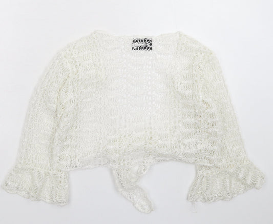 West One Womens White  Knit Cardigan Jumper Size 12