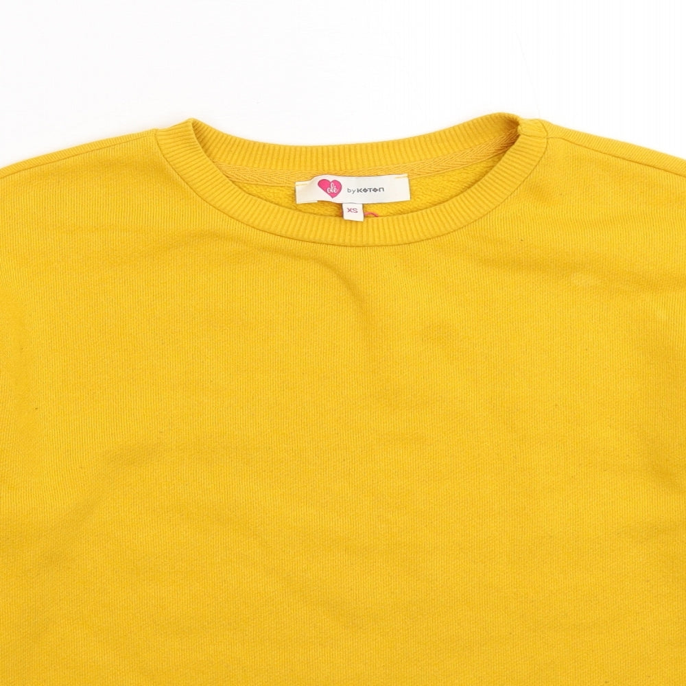 KOTON Womens Yellow   Pullover Sweatshirt Size XS