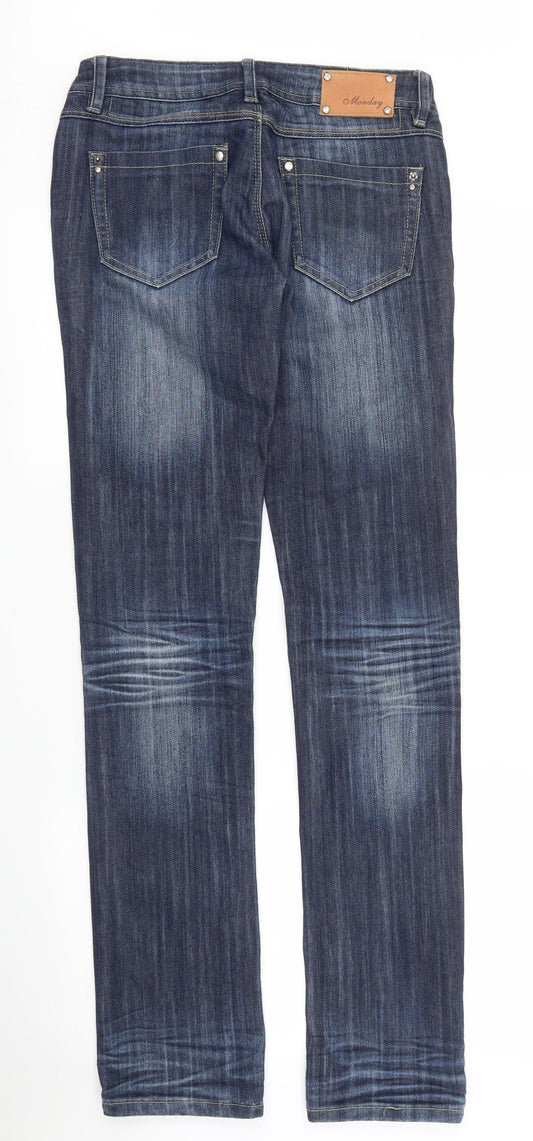 Monday Womens Blue  Denim Straight Jeans Size 10 L24 in