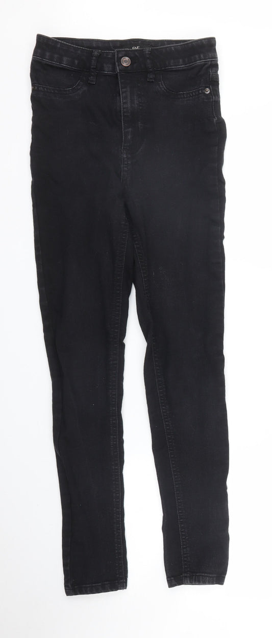 F&F Womens Black  Denim Skinny Jeans Size 6 L26 in