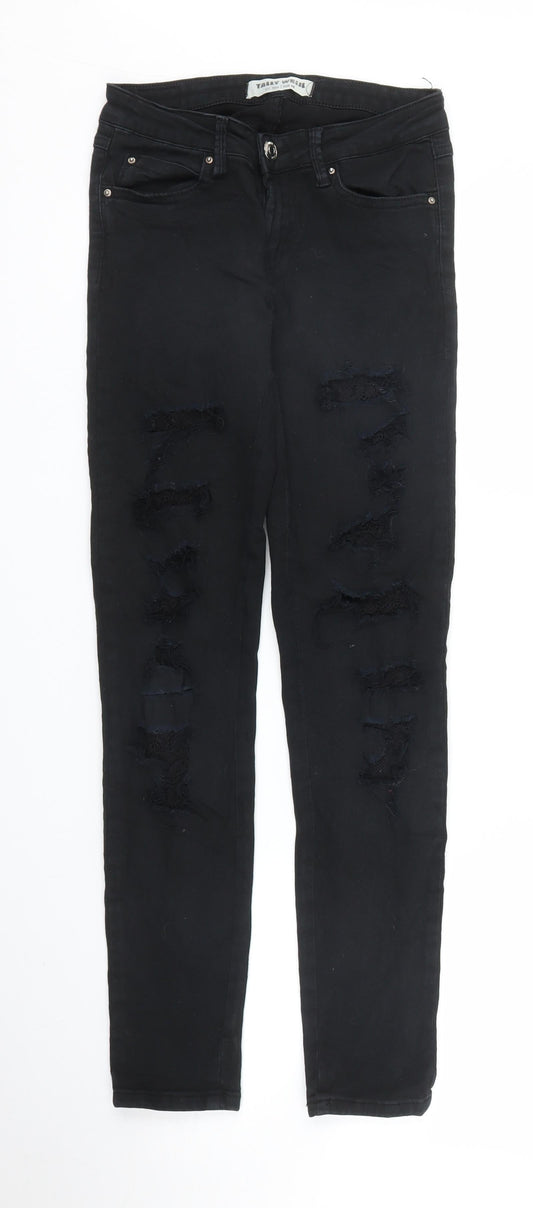 TALLY WEiJL Womens Black  Denim Skinny Jeans Size 6 L27 in