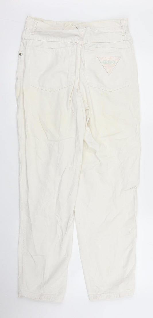 Jacky-O Womens White  Denim Mom Jeans Size 28 in L28 in