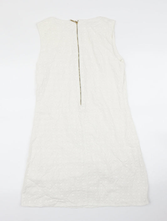 Okeysi Womens White Floral  Shift  Size S