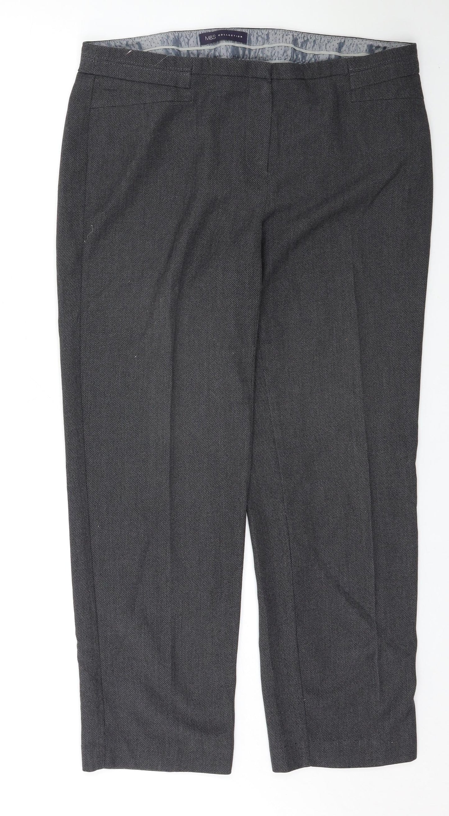 Marks and Spencer Womens Grey   Trousers  Size 14 L27 in