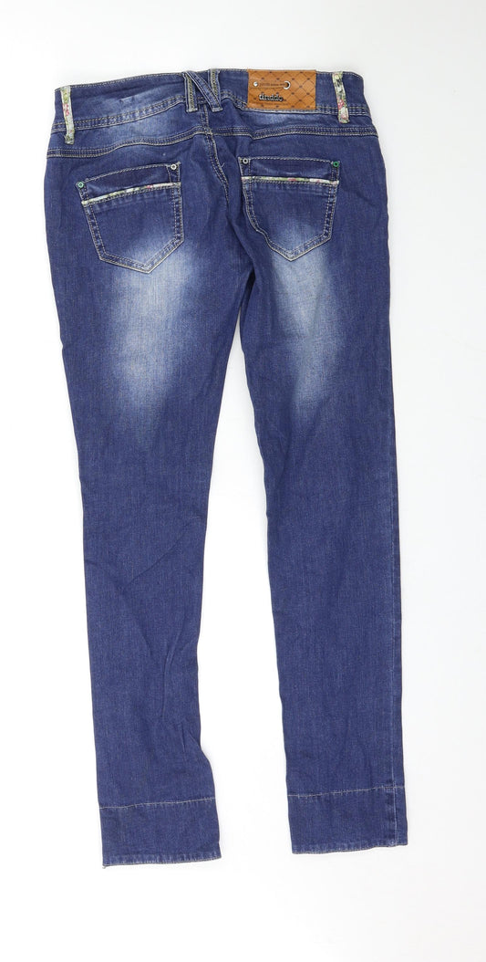 TINDDO Womens Blue   Skinny Jeans Size 28 L30.5 in