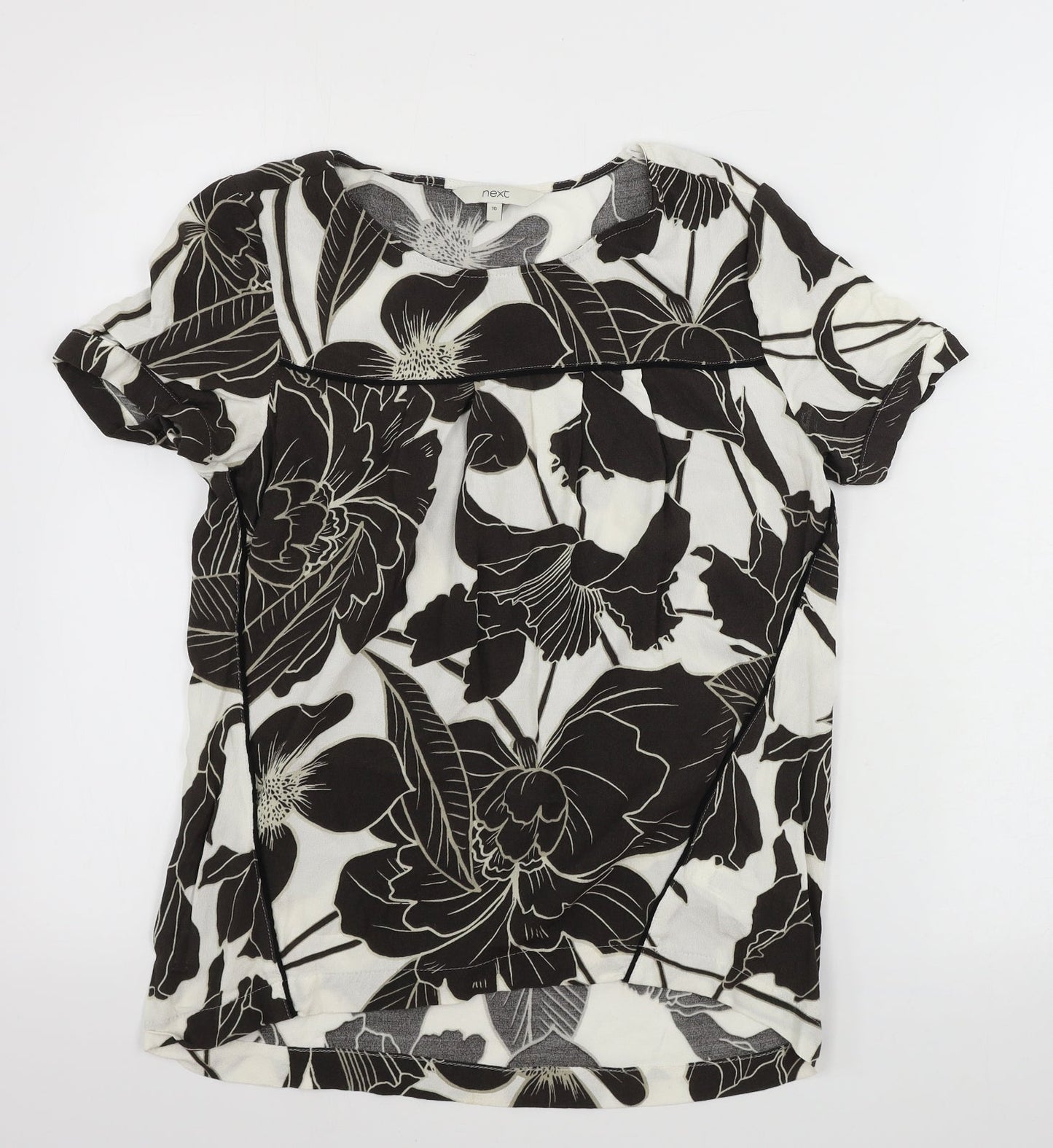 NEXT  Womens White Floral  Basic T-Shirt Size 10