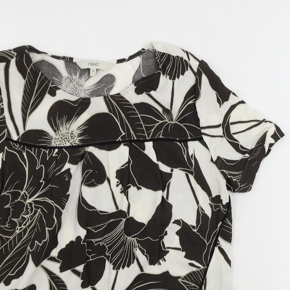 NEXT  Womens White Floral  Basic T-Shirt Size 10