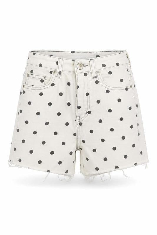 Pull&Bear Womens Ivory Polka Dot  Cut-Off Shorts Size 24 in