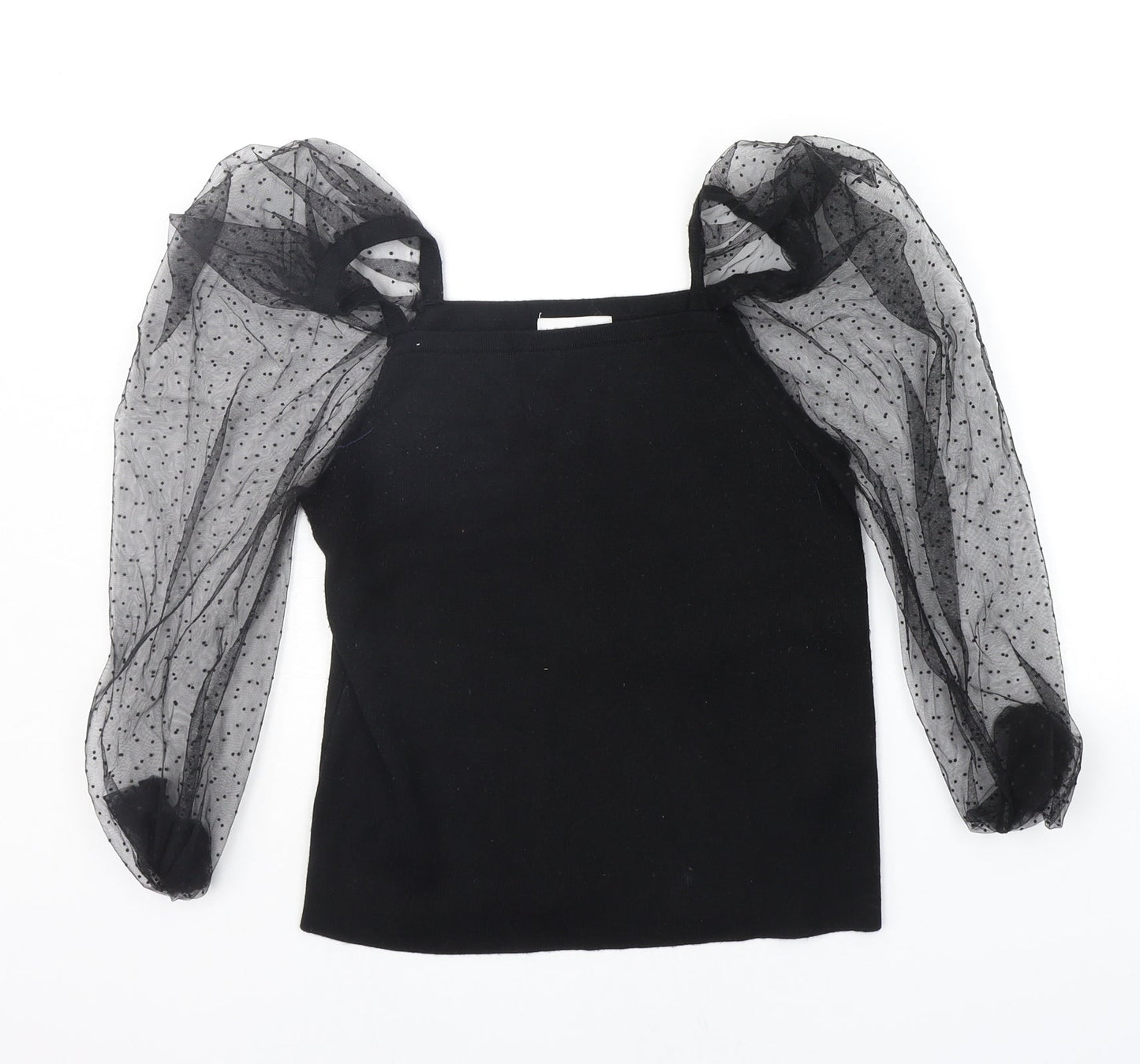 Apricot Womens Black Polka Dot  Pullover Jumper Size M  - slight bobble