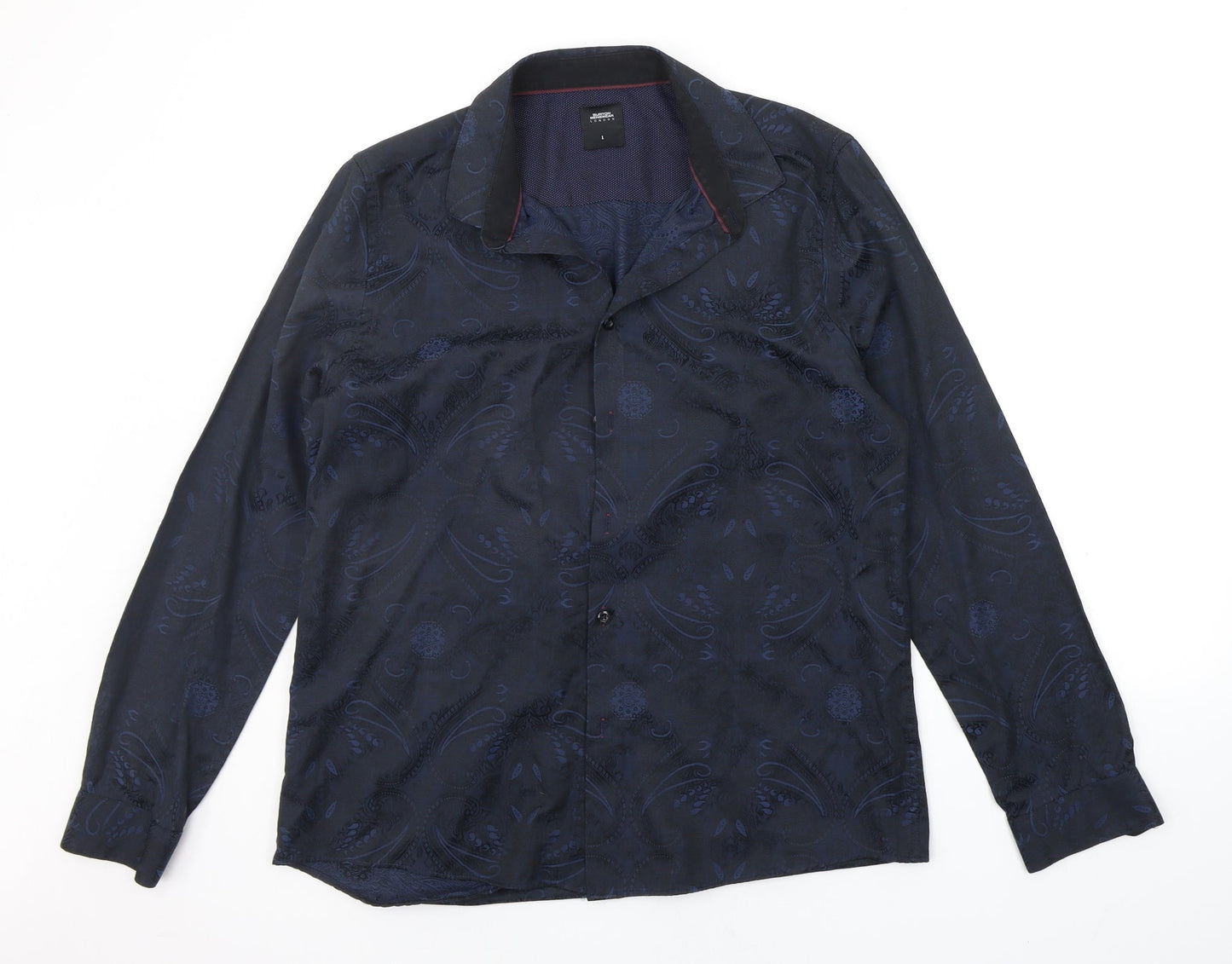 Burton Mens Blue Geometric   Button-Up Size L