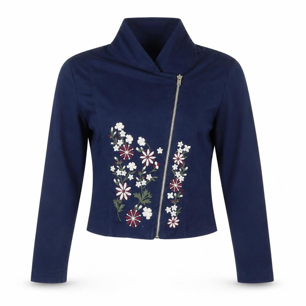 Beautees Womens Blue Floral  Jacket  Size 8
