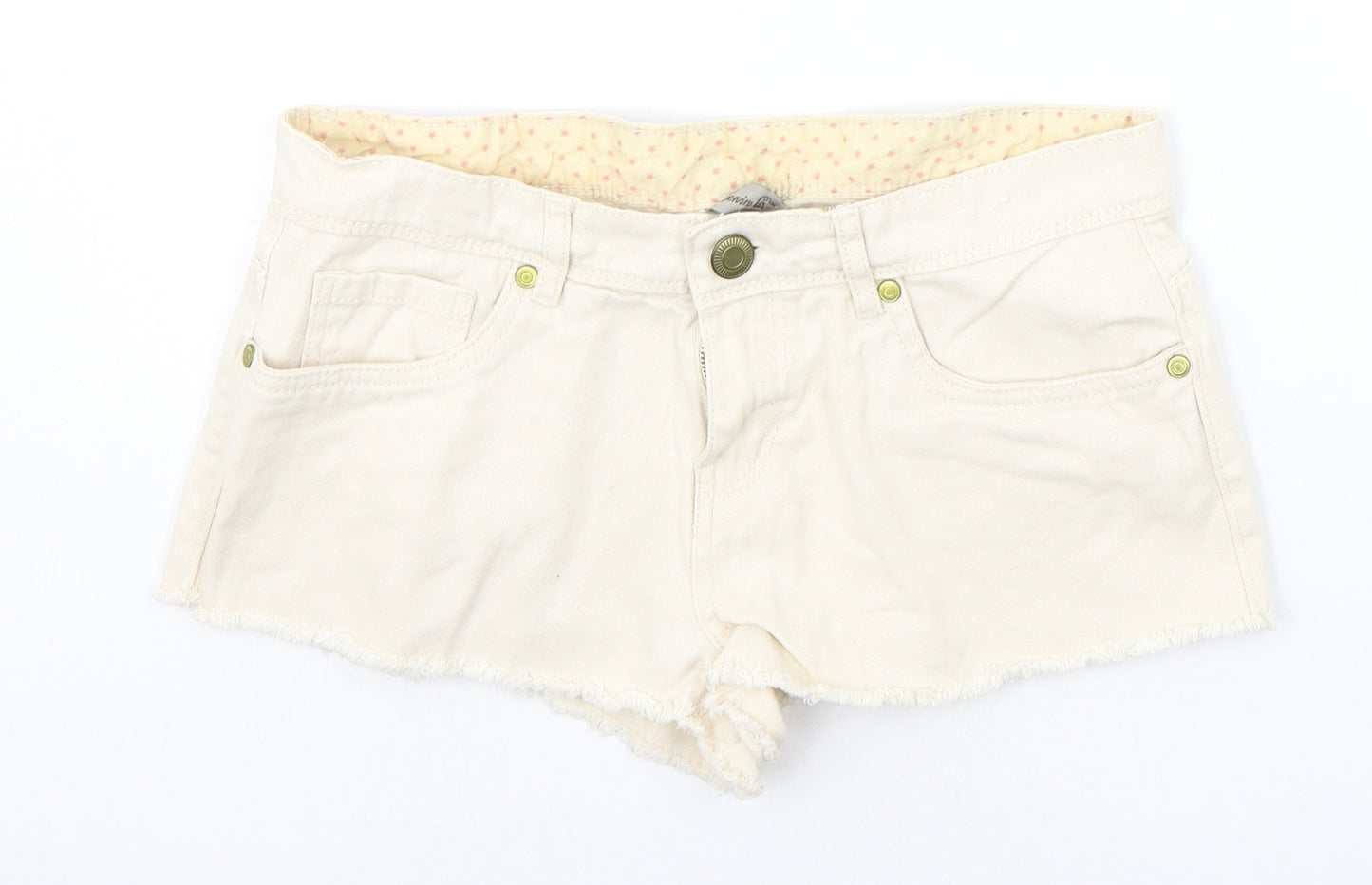 DENIM & CO Womens Yellow   Chino Shorts Size 12