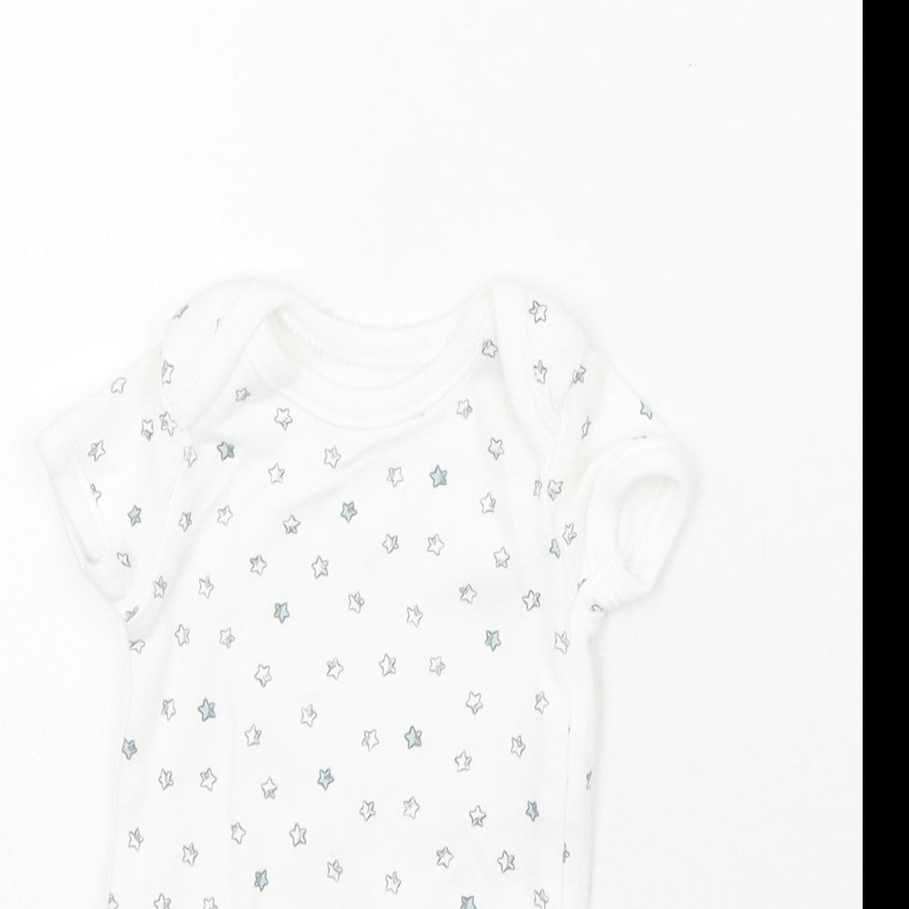 George Baby White Geometric  Babygrow One-Piece Size Newborn  - Tiny baby