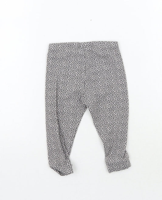 NEXT Girls Grey Geometric  Capri Leggings Size 6-9 Months