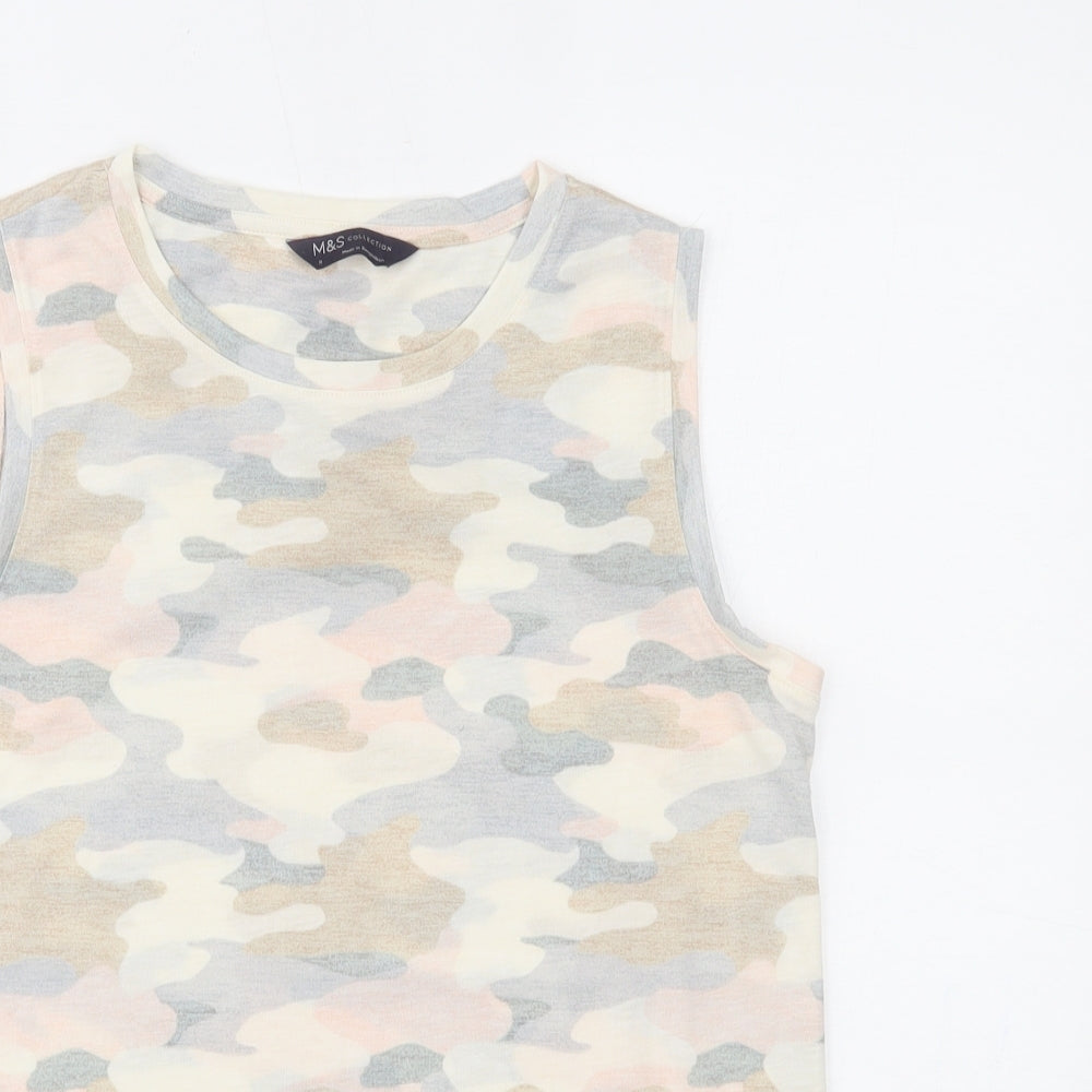 Marks and Spencer Womens Multicoloured Camouflage  Basic Tank Size 6