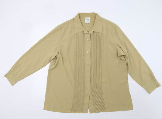 Classic Woman Womens Yellow   Basic Button-Up Size 20