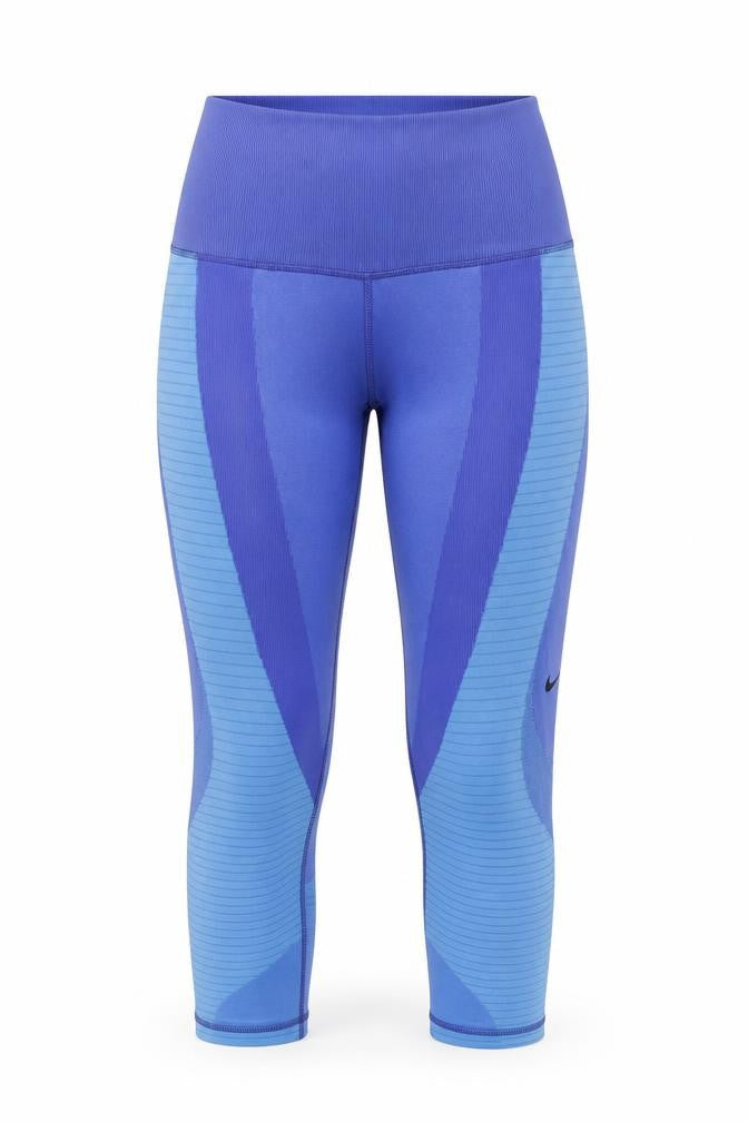Dri-Fit Womens Blue Colourblock  Compression Leggings Size M L21 in - Cropped - Deep waist