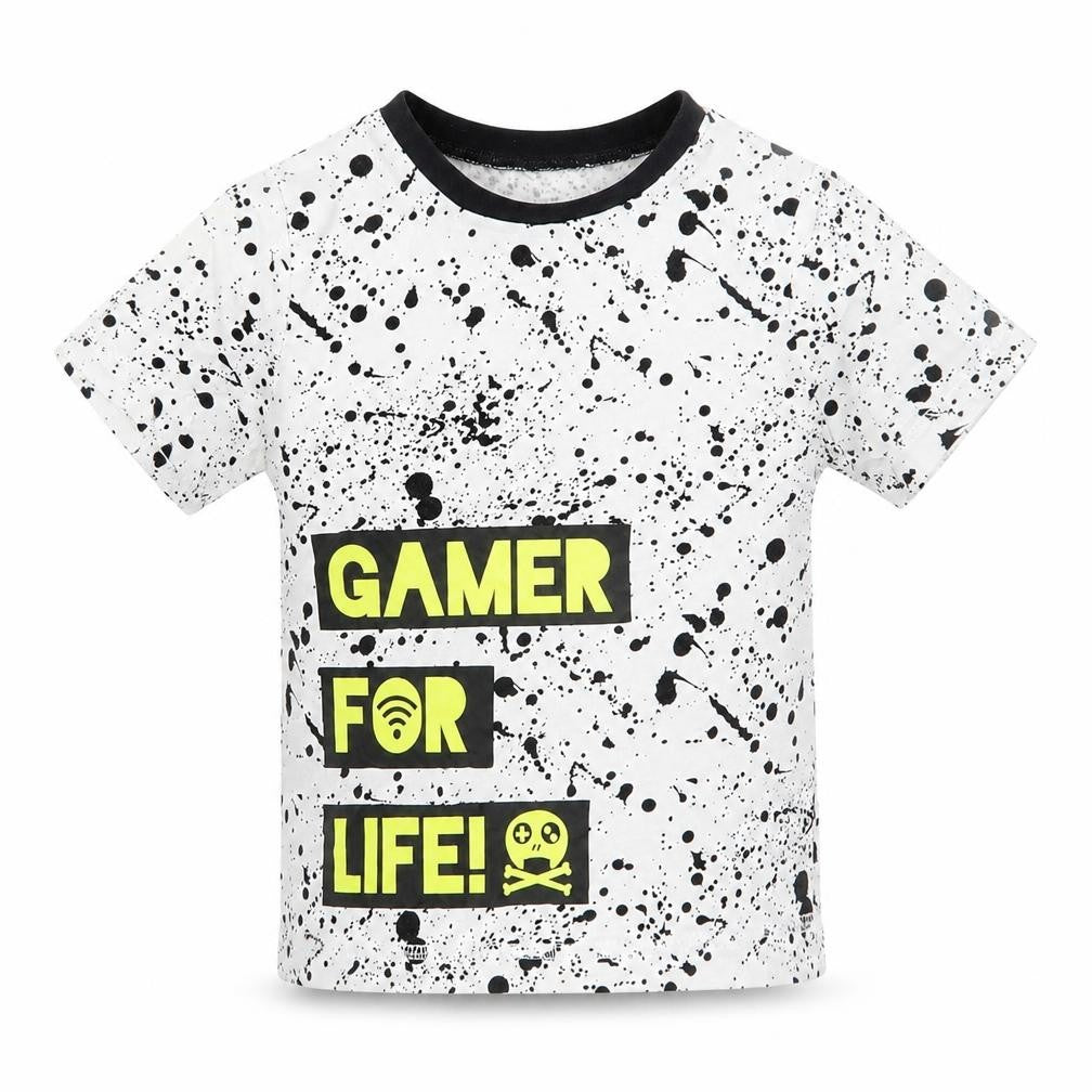 George Boys Black Animal Print  Basic T-Shirt Size 6-7 Years  - Gamer for Life