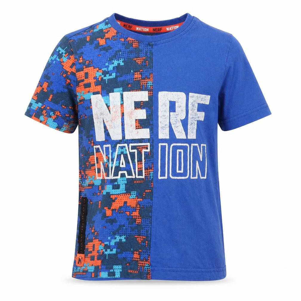 Nerf Nation Boys Blue   Basic T-Shirt Size 4-5 Years