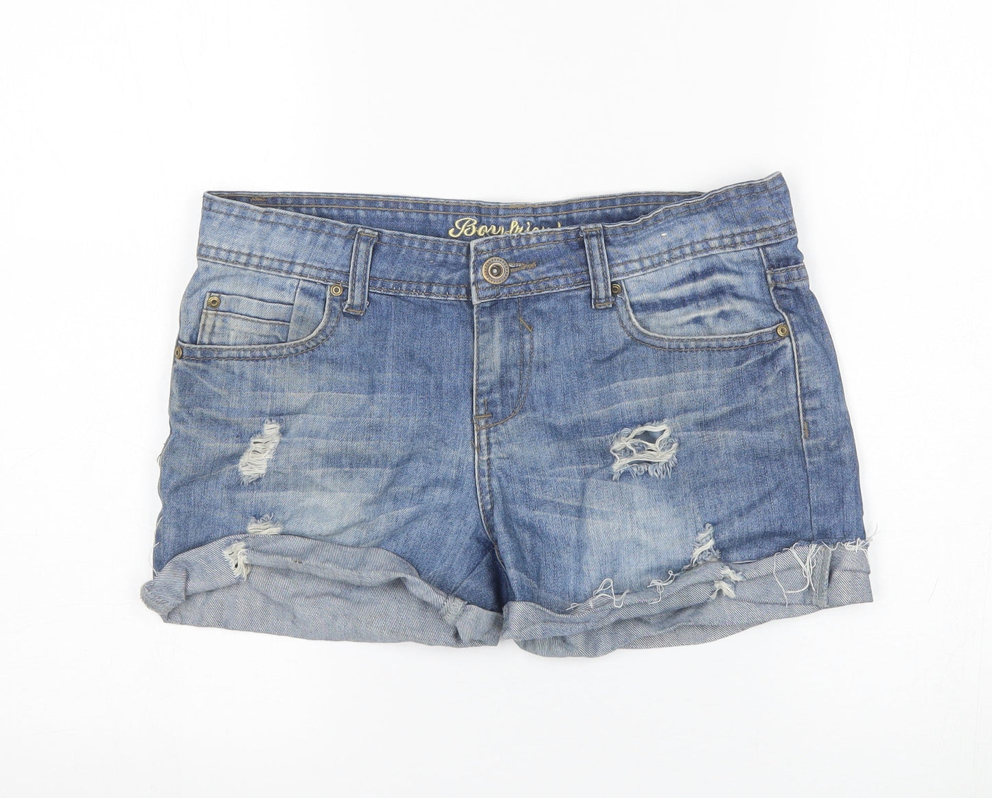 Deni  Co Womens Blue   Cut-Off Shorts Size 8