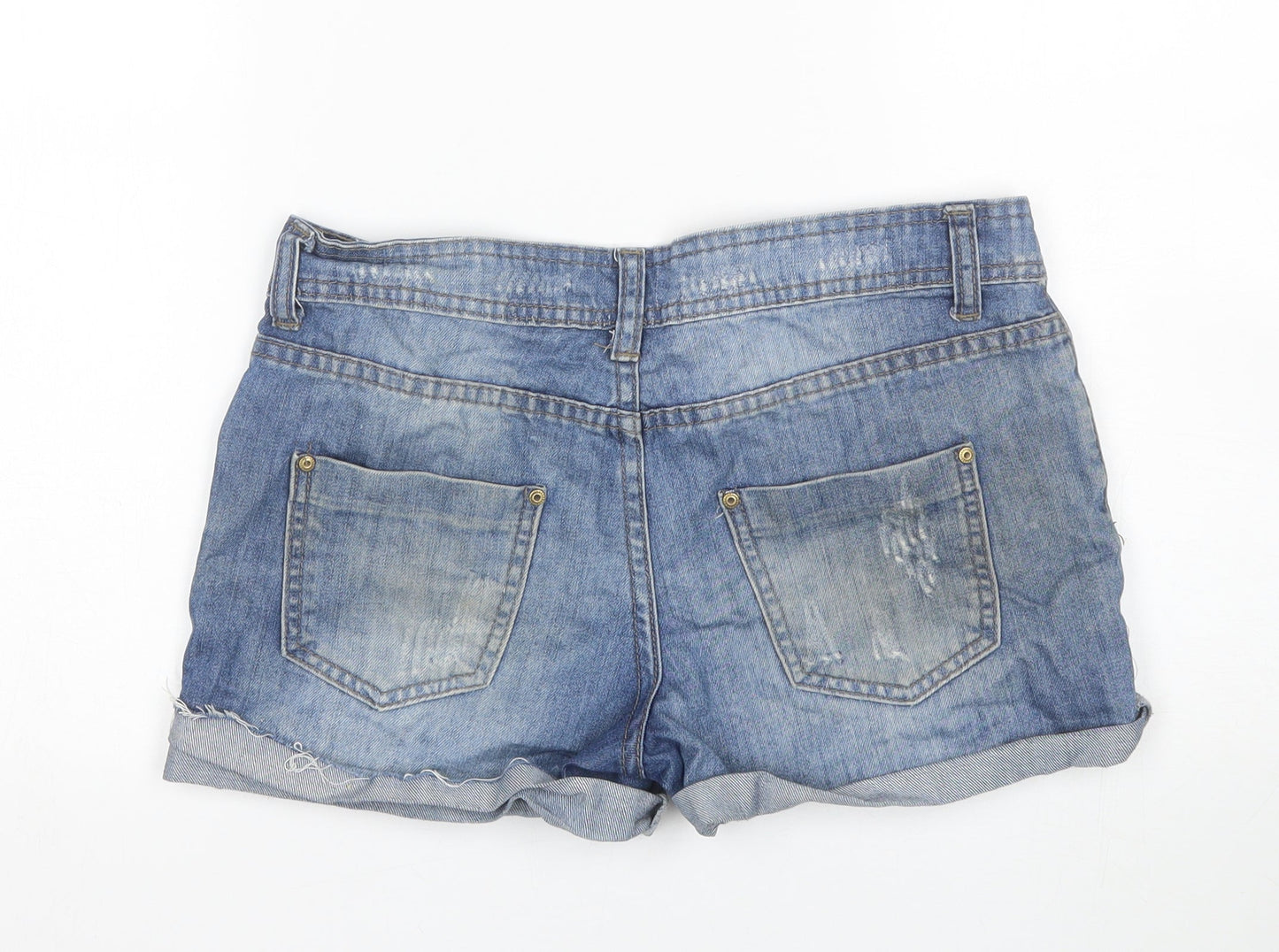 Deni  Co Womens Blue   Cut-Off Shorts Size 8