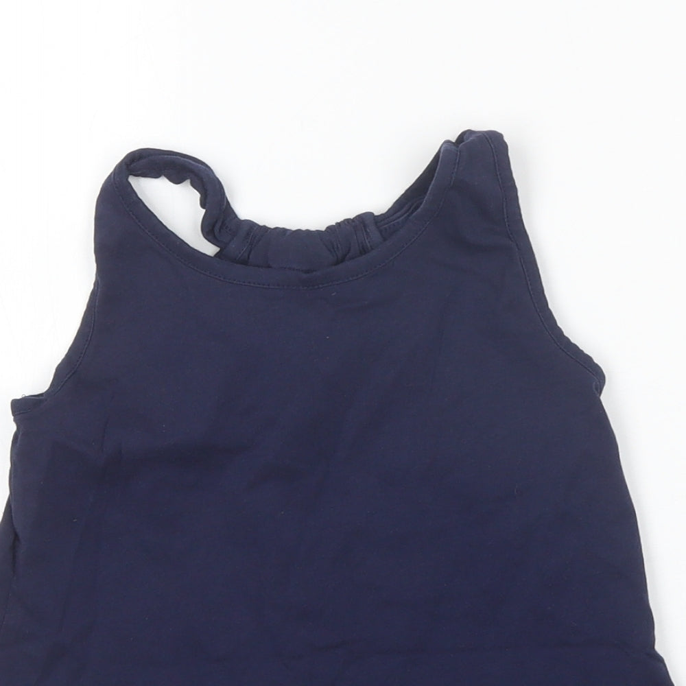 Nutmeg Girls Blue   Basic Tank Size 7-8 Years