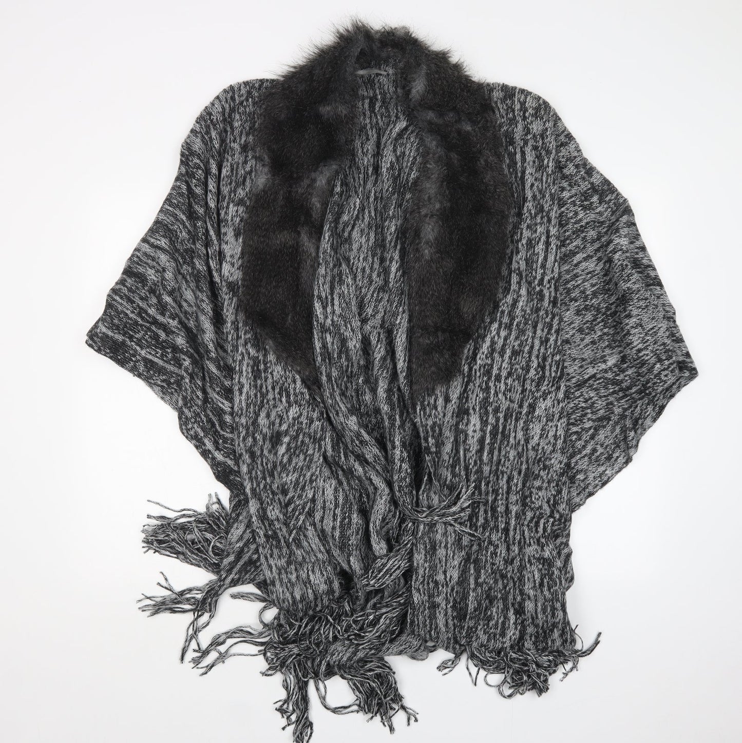 Preworn Womens Grey  Knit Cape Jumper One Size