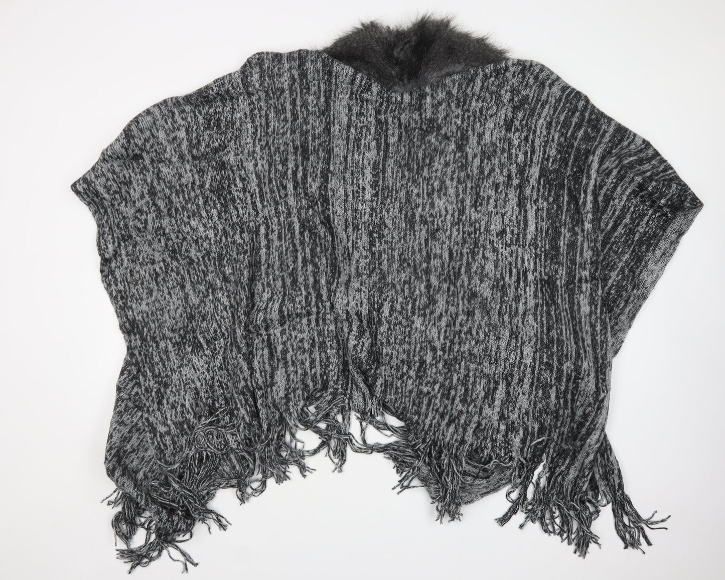 Preworn Womens Grey  Knit Cape Jumper One Size