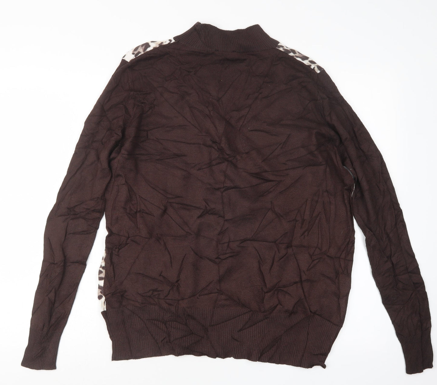 Casamia Womens Brown Animal Print Knit Pullover Jumper Size L
