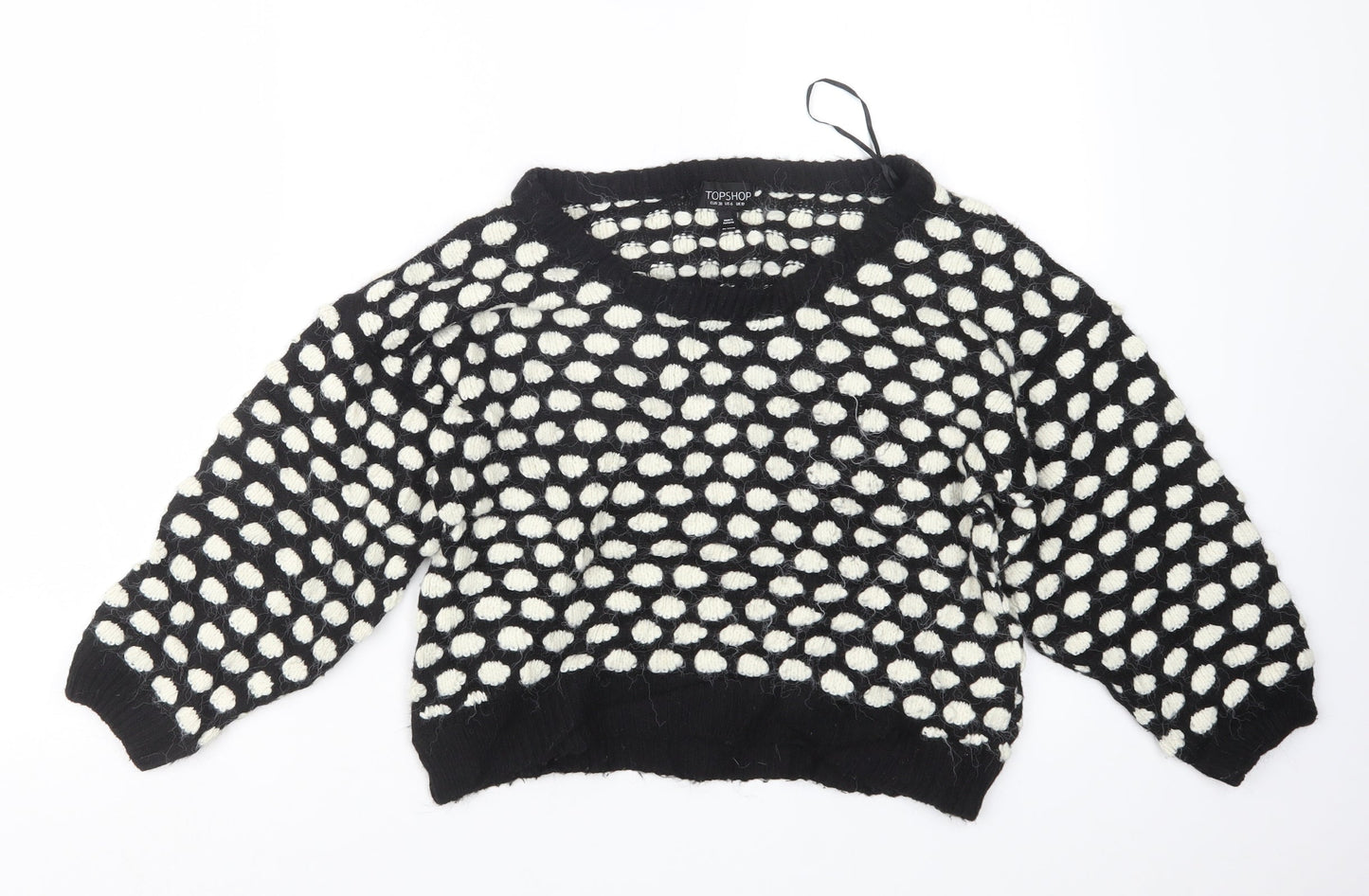 Topshop Womens Black  Knit Pullover Jumper Size 10