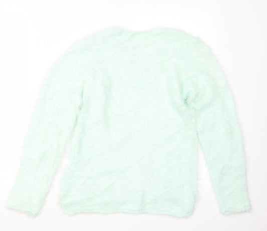 H&M Girls Green  Knit Pullover Jumper Size 11-12 Years  - Unicorn