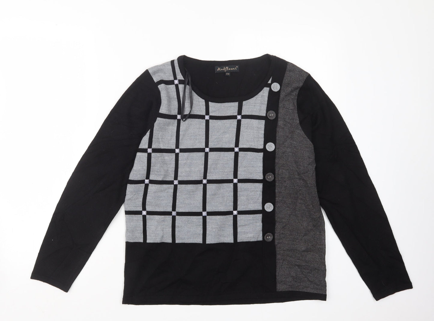 MUDFLOWER Womens Black  Knit Pullover Jumper Size S