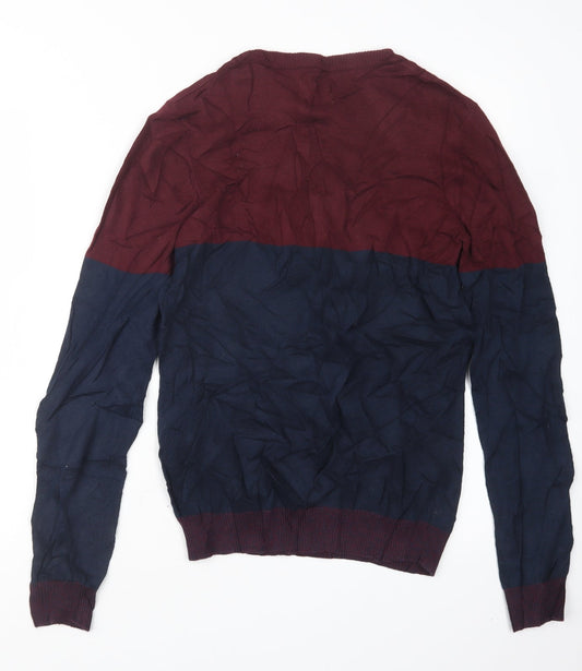 Your Turn Mens Blue  Knit Pullover Jumper Size S