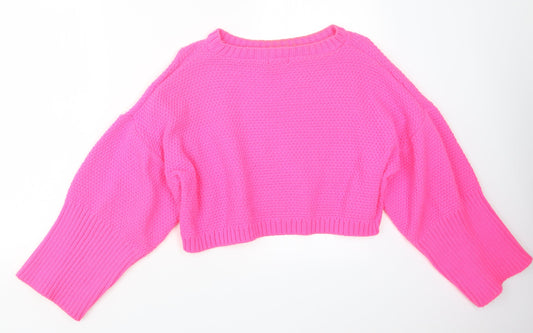I SAW IT FIRST Womens Pink  Knit Pullover Jumper Size S