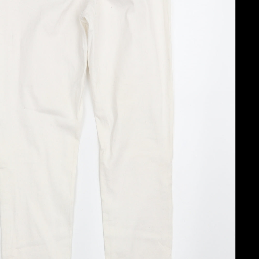 Denim Co.  Womens White  Denim Straight Jeans Size 12 L28 in