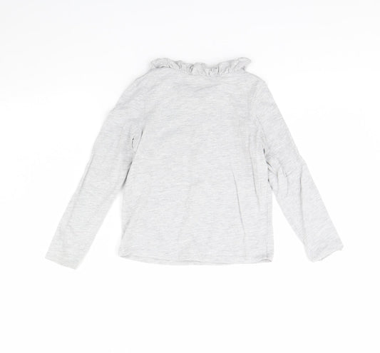 M&s Girls Grey   Basic T-Shirt Size 6 Years