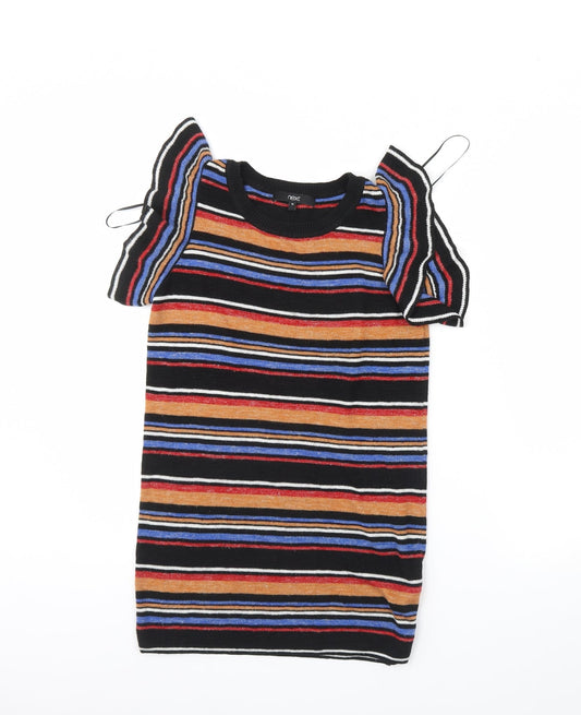 NEXT Womens Black Striped  Basic Blouse Size 10