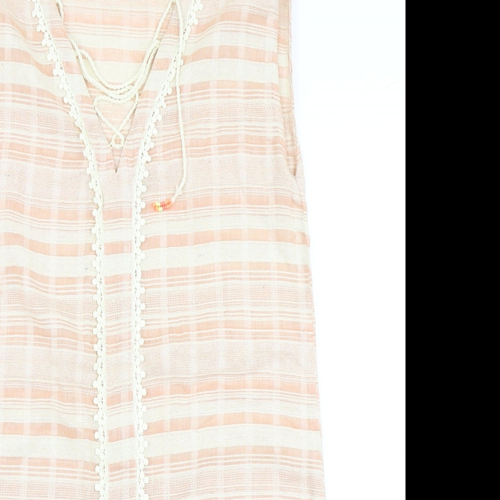 Danity Womens Orange Striped  A-Line  Size S