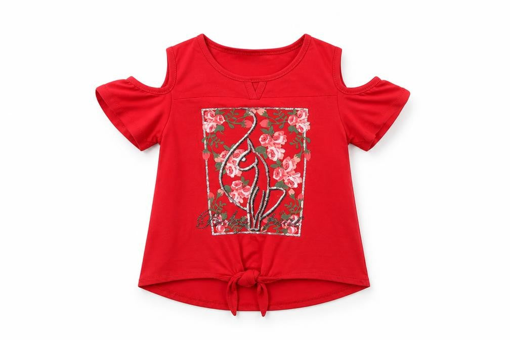 baby ohhat Girls Red   Basic T-Shirt Size 6 Years